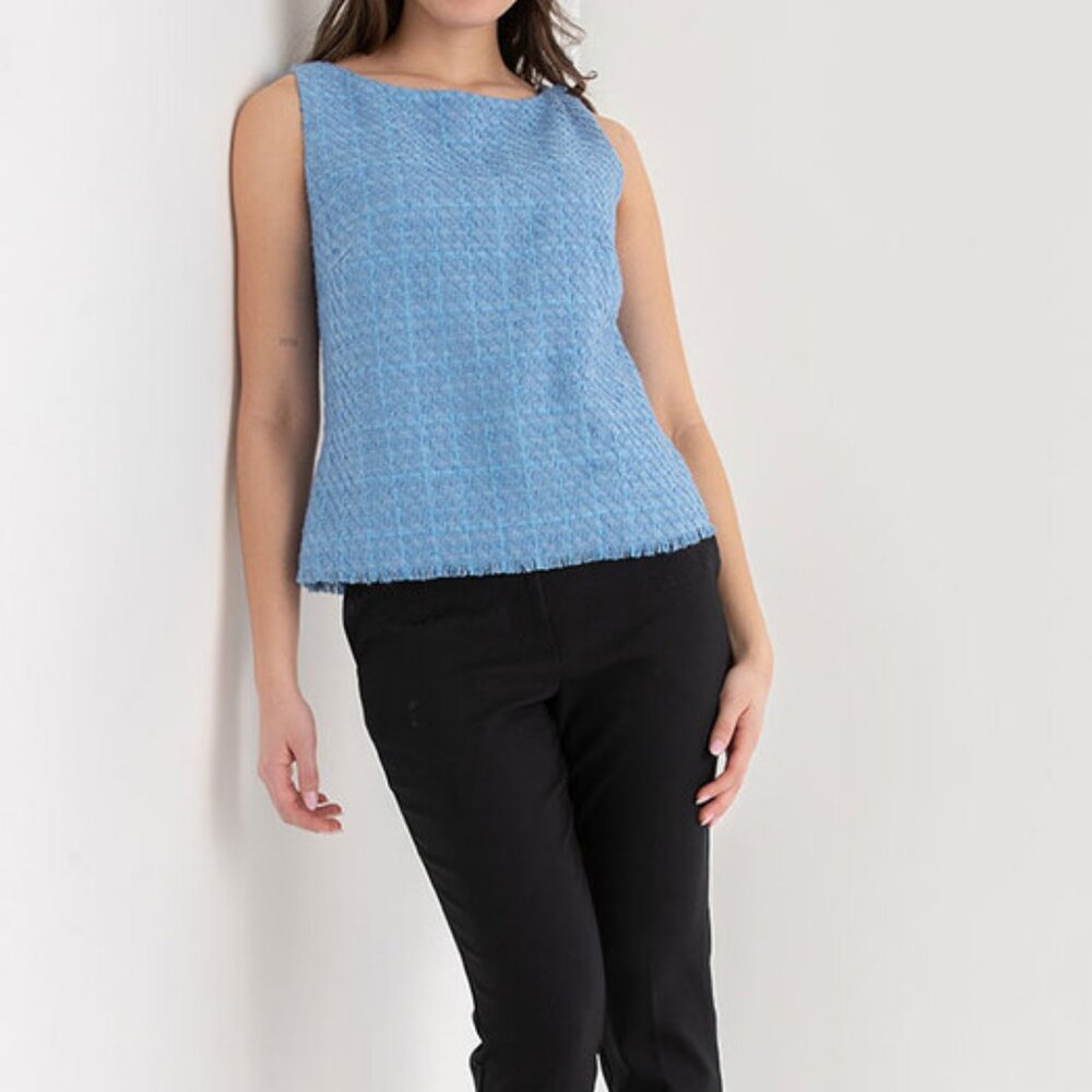 Ricki's Powder Blue Tweed Sleeveless Shell